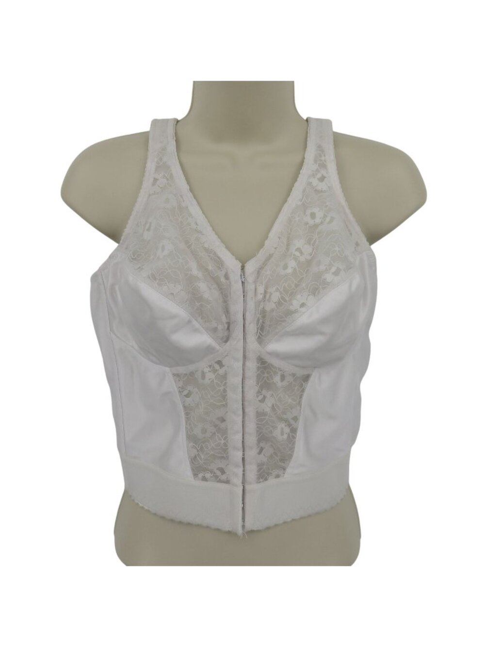 Exquisite Form 36D Bra Ful-Ly 7565 White Longline Wireless Front Closure Boning